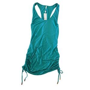 A. Che Swim Ruched Adjustable Tank Top Cover Up Size M